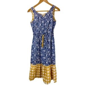 Matilda Jane Blue Ridge Farmhouse Floral Summer Dress Tie Waist size Small